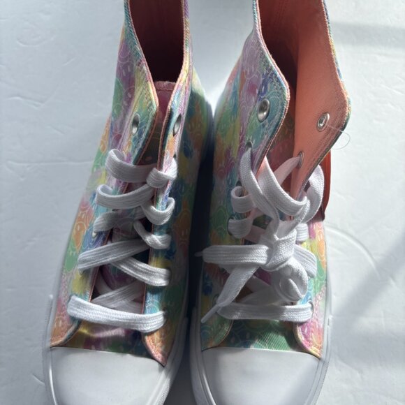 NEW Wonder Nation Girls Happy Faces & White High Top Sneakers - Shoe Size 6 - Picture 10 of 14